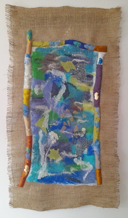 Arte textil titulada "A rebours" por Gisèle M, Obra de arte original, Fibra textil