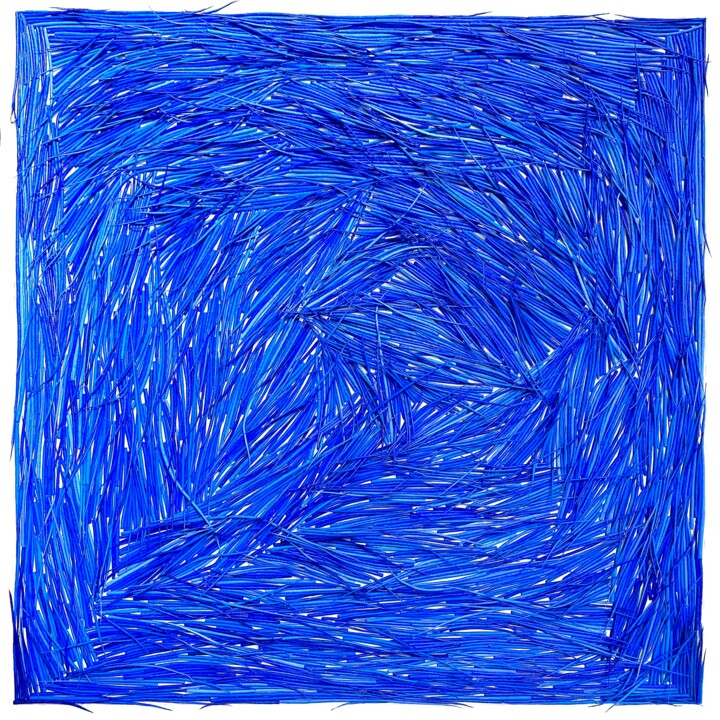 Schilderij getiteld "Blue" door Gleb Skubachevsky, Origineel Kunstwerk, Acryl