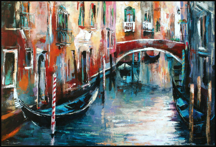 Painting titled "venise" by Gleisner, Original Artwork, Acrylic