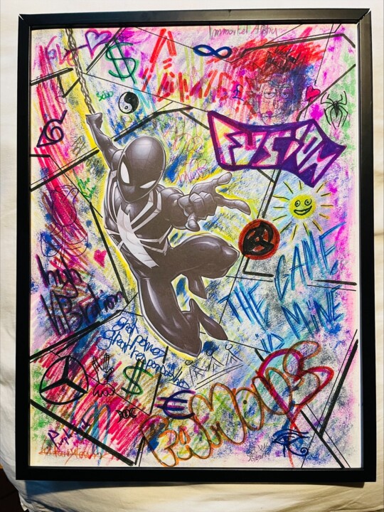 ""FUSION", spiderman…" başlıklı Kolaj God Wk tarafından, Orijinal sanat, Tükenmez kalem