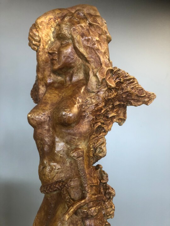 Escultura titulada "Goddes Pallas Athene" por Godfried Dols, Obra de arte original, Bronce