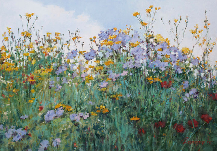 제목이 "Wildflowers in summ…"인 미술작품 Bogdan Goloyad로, 원작, 기름
