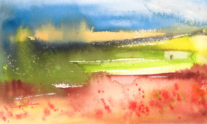 Schilderij getiteld "Early Morning 59" door Miki De Goodaboom, Origineel Kunstwerk, Aquarel