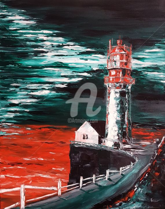 Pintura intitulada "Light house" por Katherine Afanasyeva, Obras de arte originais, Óleo