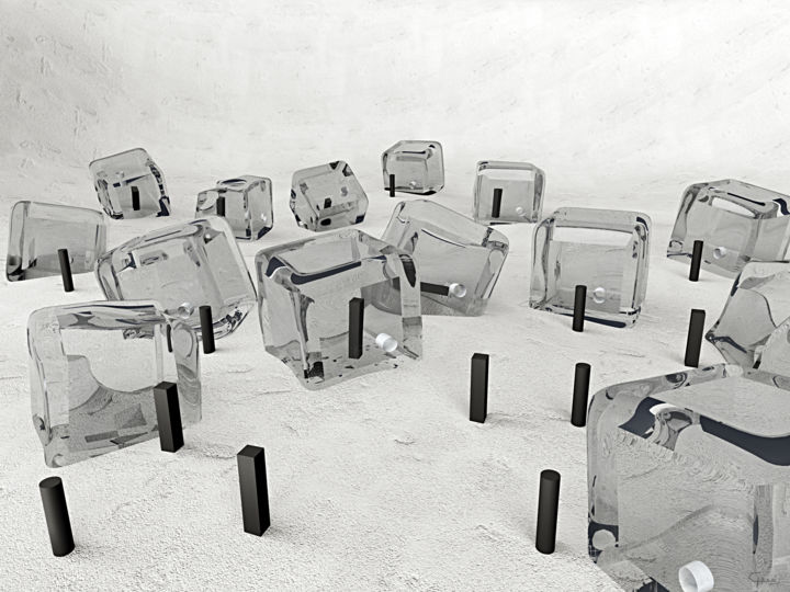 Arte digital titulada "Meditation cube" por Giuseppe Recchia, Obra de arte original, Modelado 3D