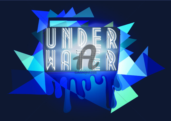 Arte digitale intitolato "under-water" da Grace Kouadja, Opera d'arte originale