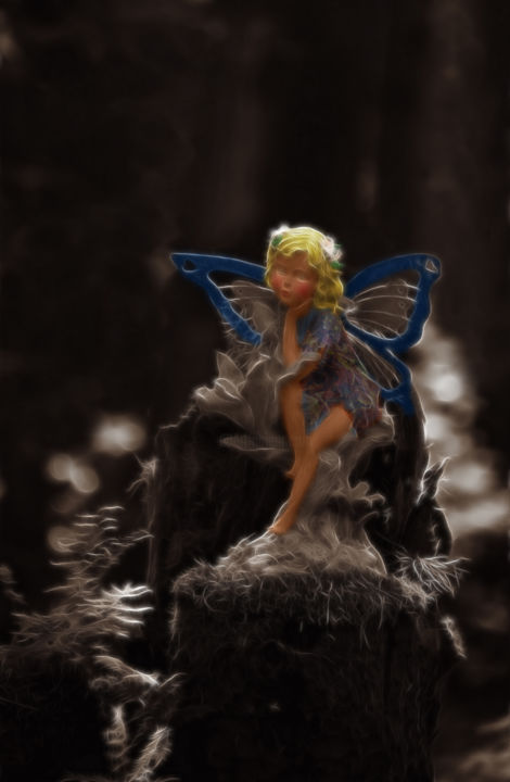 Arte digitale intitolato "Woodland Fairy" da Gracey, Opera d'arte originale, Fotomontaggio