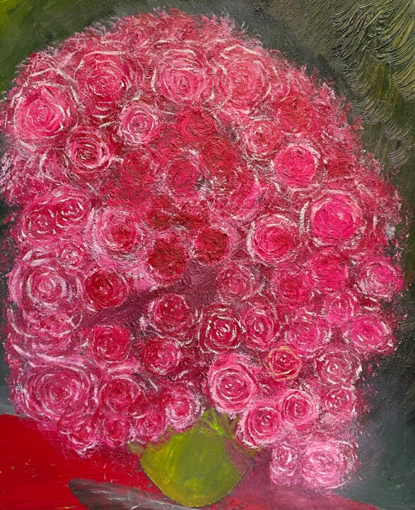Painting titled "Roses for Mum" by Graeme Callaghan, Original Artwork, Oil