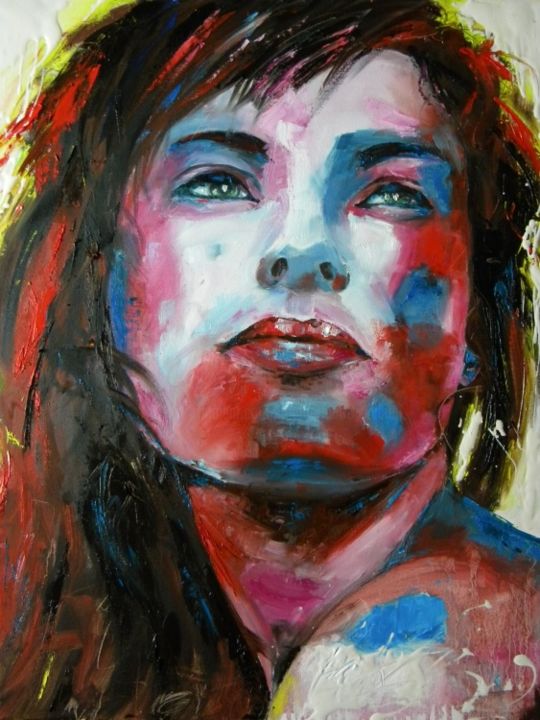Malerei mit dem Titel "Face à face 2" von Marie Granger (Mahé), Original-Kunstwerk, Öl