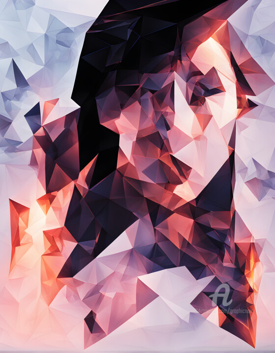 Digital Arts με τίτλο "SELFIE ABSTRACT POR…" από Graphicnoir, Αυθεντικά έργα τέχνης, Εικόνα που δημιουργήθηκε με AI