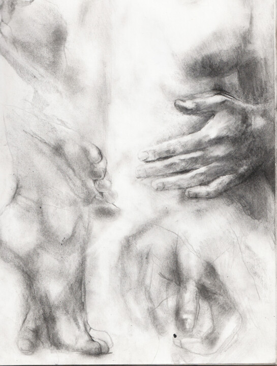 Drawing titled "etude 12" by Grégory Geng, Original Artwork, Pencil