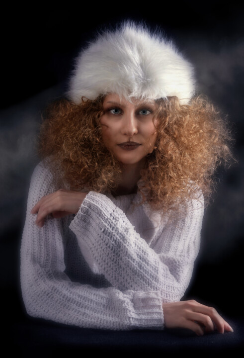 Photography titled "The White Fur Hat" by Grigore Roibu, Original Artwork, Digital Photography
