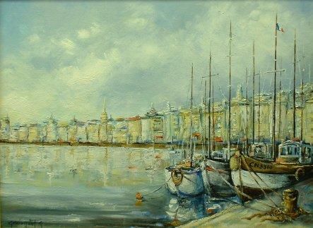 Painting titled "Prêt de Honfleur" by Robert Grimonpont, Original Artwork