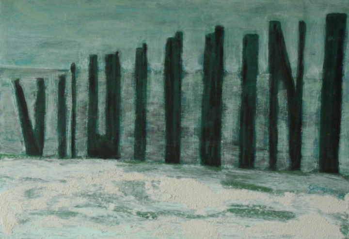 Pintura intitulada "issu du sable 18" por Guénaël Henrion, Obras de arte originais, Óleo
