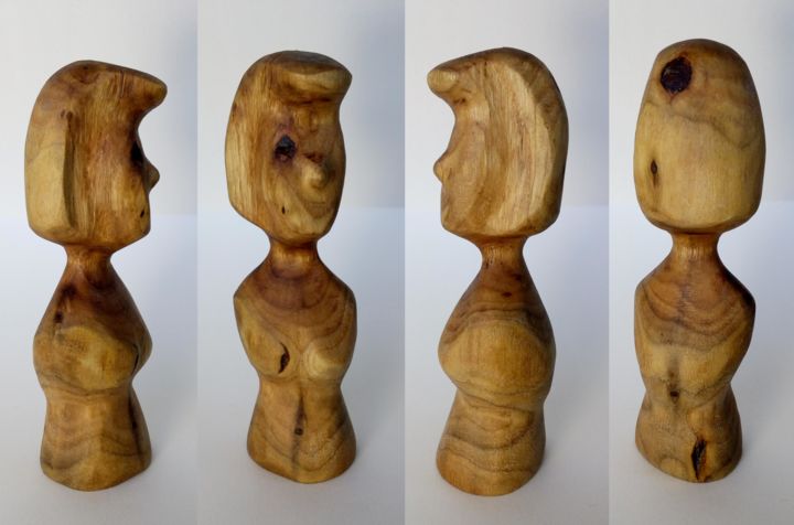 Sculpture intitulée "Eu choro" par Pedro Guimarães, Œuvre d'art originale, Bois