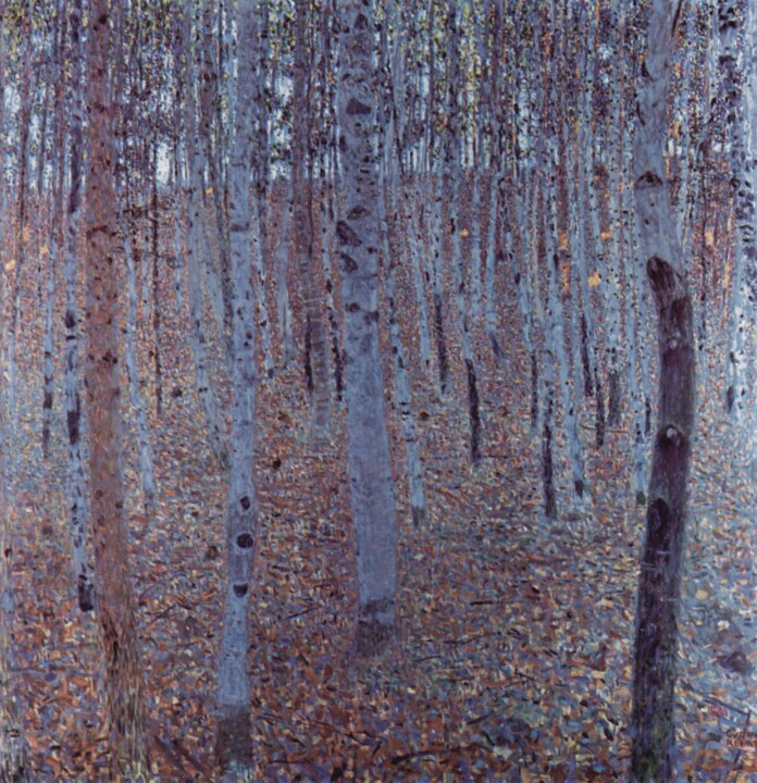 Malerei mit dem Titel "Hêtraie" von Gustav Klimt, Original-Kunstwerk, Öl