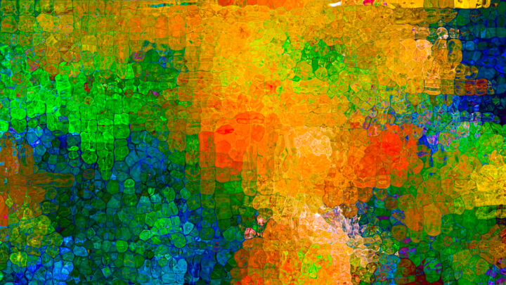 Arte digital titulada "Reflet coloré" por Guy Zito, Obra de arte original, Pintura Digital