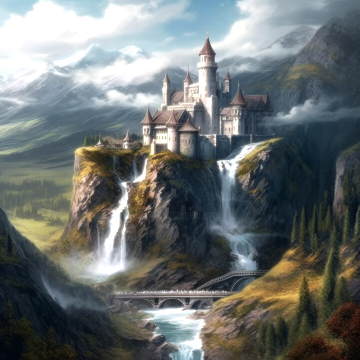 数字艺术 标题为“Castle” 由Guze, 原创艺术品, AI生成的图像