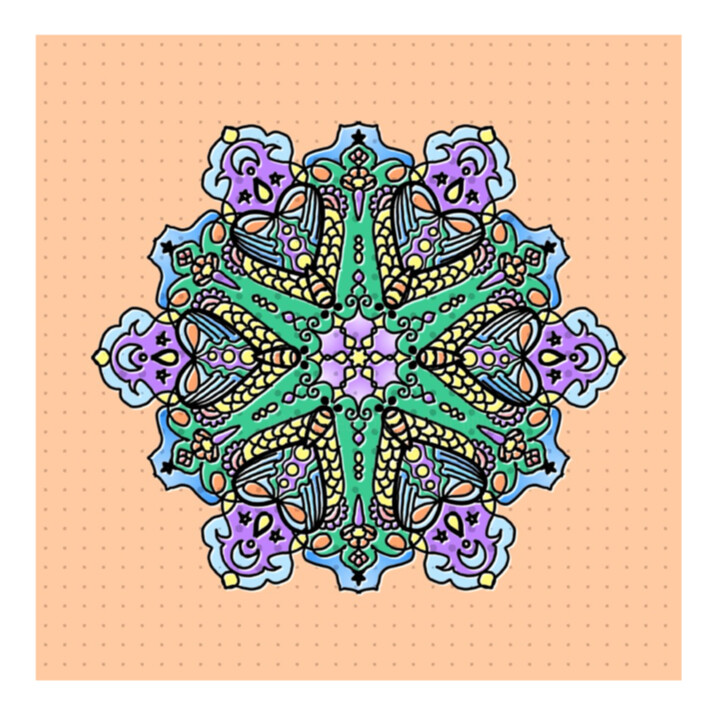 Digital Arts titled "Mandala Mariposas" by Kira Habyb Abud, Original Artwork, 2D Digital Work
