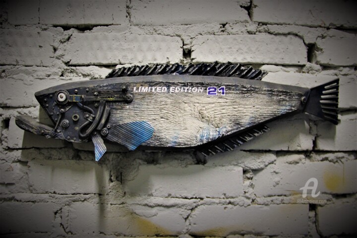 Skulptur mit dem Titel "Fish №21" von Hakaro, Original-Kunstwerk, Metalle