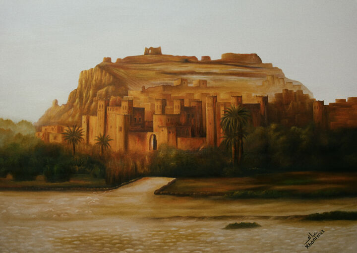 Painting titled "Kasbah ait ben hadd…" by Hamza Rhani, Original Artwork, Oil