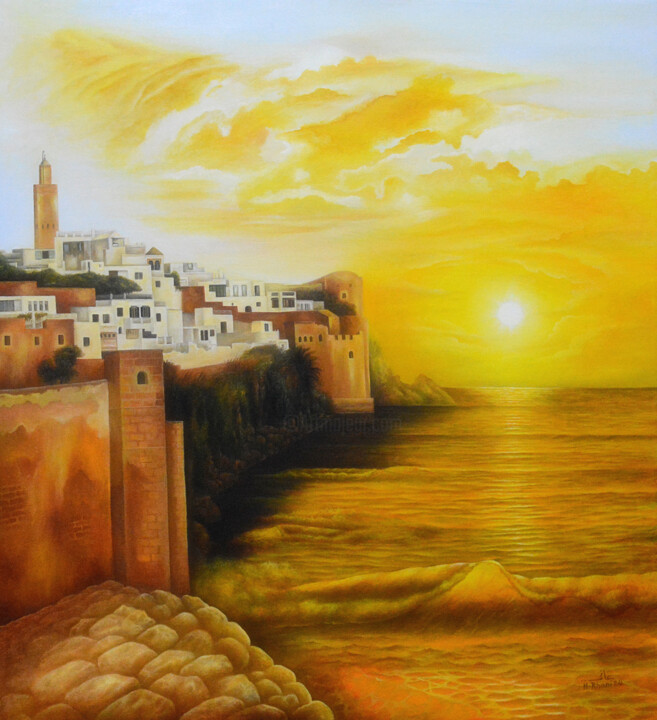 Painting titled "Oudaya rabat morocco" by Hamza Rhani, Original Artwork, Oil