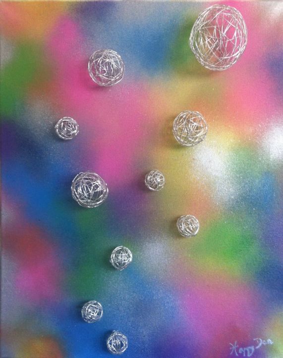 Pintura titulada "Bubbles" por Happy Den, Obra de arte original, Acrílico