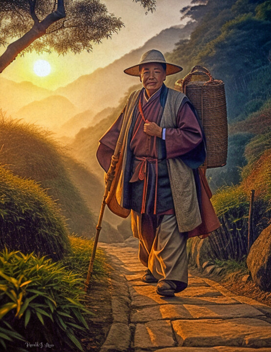 Digital Arts titled "Chinesischer Wander…" by Harald Laier, Original Artwork, AI generated image