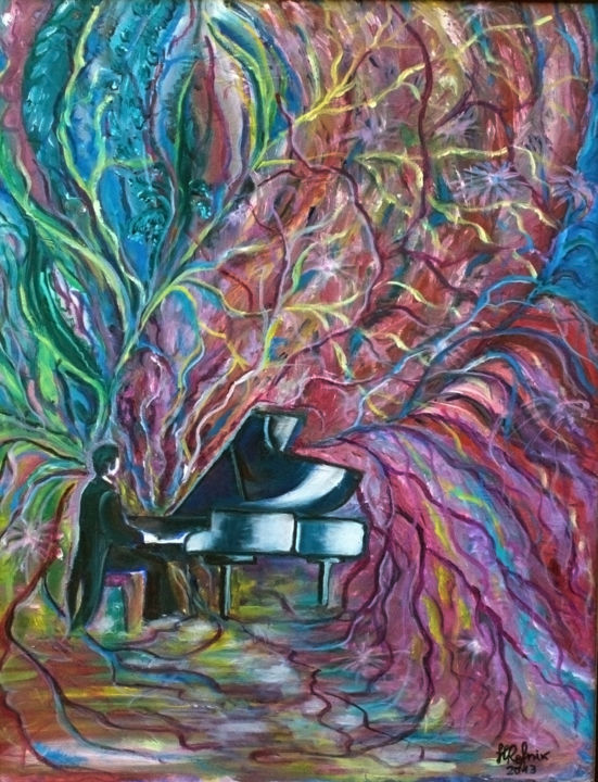 「Music-1」というタイトルの絵画 Galina-Havaによって, オリジナルのアートワーク