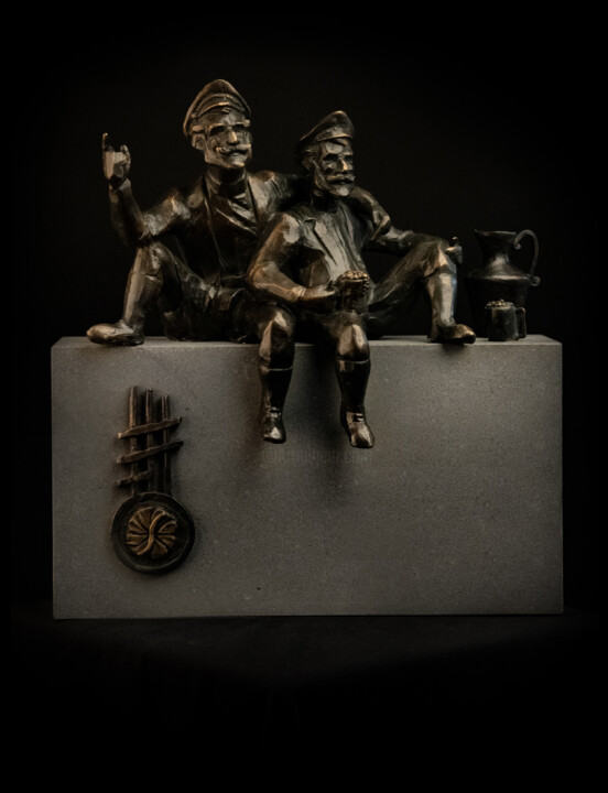 Sculpture titled "Poloz Mukuch and Ci…" by Hayk Hovhannisyan, Original Artwork, Bronze