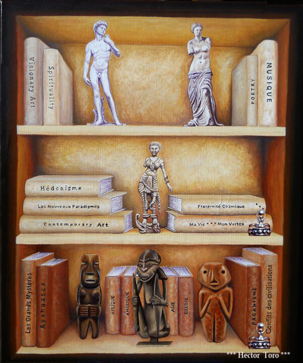 Pintura titulada "Bibliothèque Frater…" por Hector Toro, Obra de arte original, Oleo