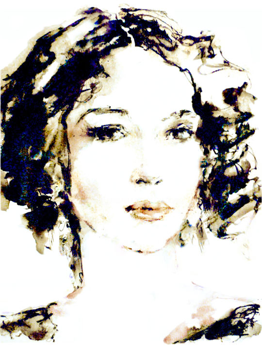 Schilderij getiteld ""Monica Bellucci"" door Hein Kocken, Origineel Kunstwerk, Anders