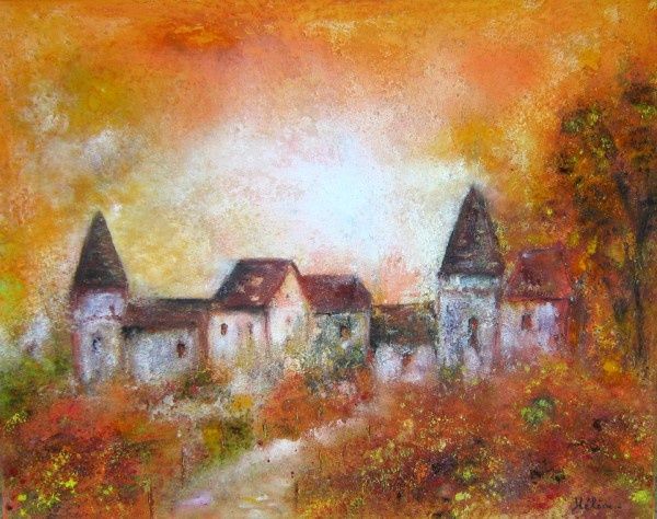 Painting titled "Périgord Noir" by Helene Rousselot, Original Artwork