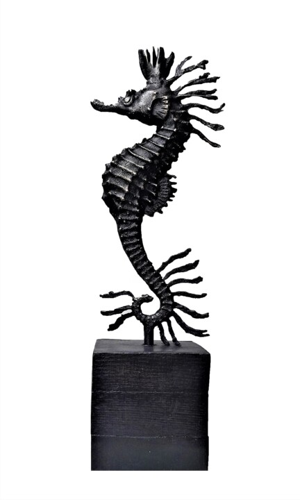 Скульптура под названием "sea horse" - Helene Stanton, Подлинное произведение искусства, Бронза