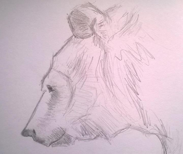 Dessin intitulée "ours" par Henber, Œuvre d'art originale, Crayon
