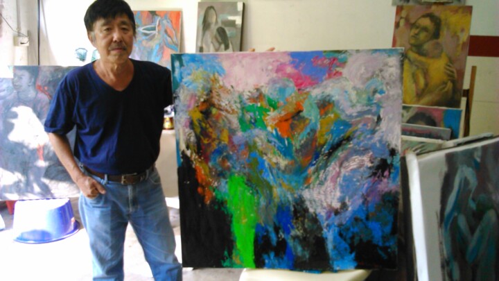 Peinture intitulée "Heng and Happiness" par Heng Eowlin, Œuvre d'art originale, Huile
