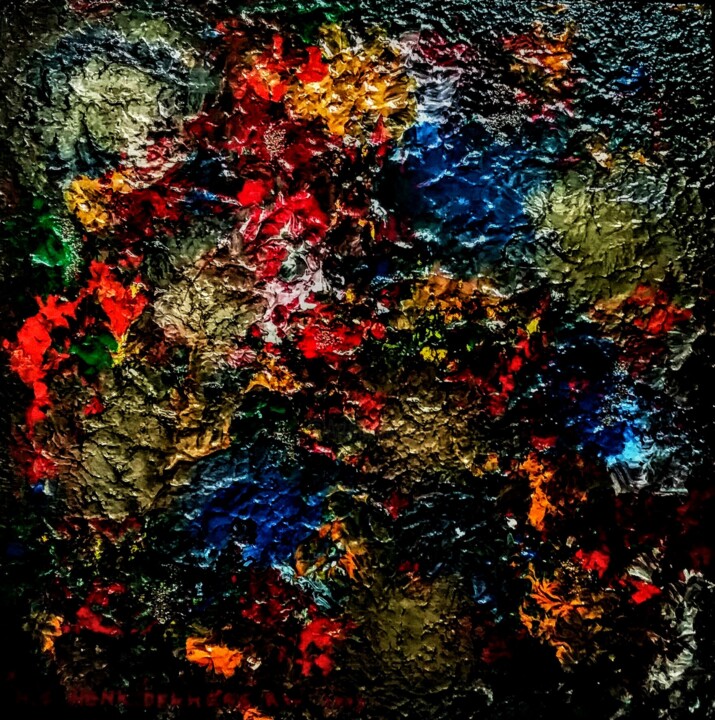 Pintura intitulada "In het universum 2" por Henk Dekkers, Obras de arte originais, Acrílico