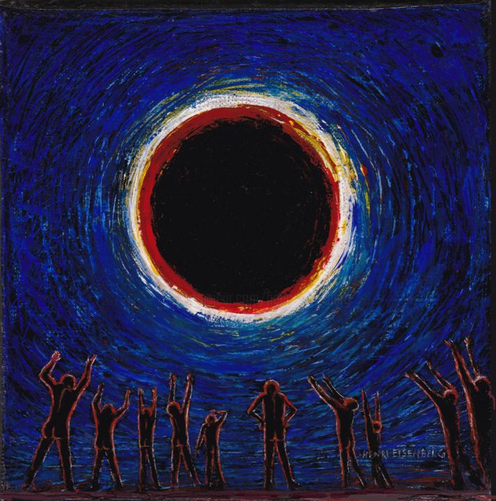 Pittura intitolato "Éclipse" da Henri Eisenberg, Opera d'arte originale, Acrilico Montato su Telaio per barella in legno