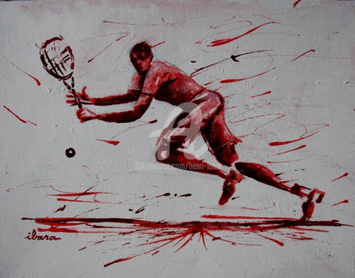 Painting titled "tennis N°10" by Henri Ibara, Original Artwork, Acrylic