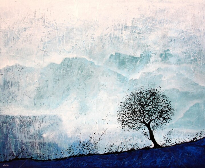 "arbre-noir-et-deser…" başlıklı Tablo Henri Ibara tarafından, Orijinal sanat, Akrilik