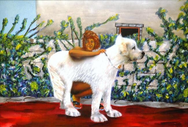 Painting titled "beatriz y rasta" by Hernandiz, Original Artwork