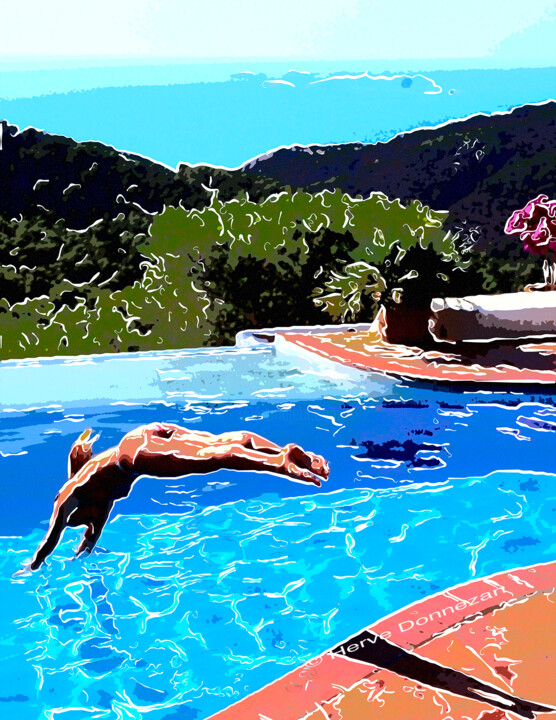 Fotografía titulada "Ibiza Jump" por Herve Donnezan, Obra de arte original, Fotografía analógica