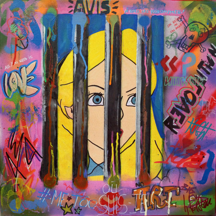 Peinture intitulée "En prison 2" par Hervé Loiseau, Œuvre d'art originale, Acrylique