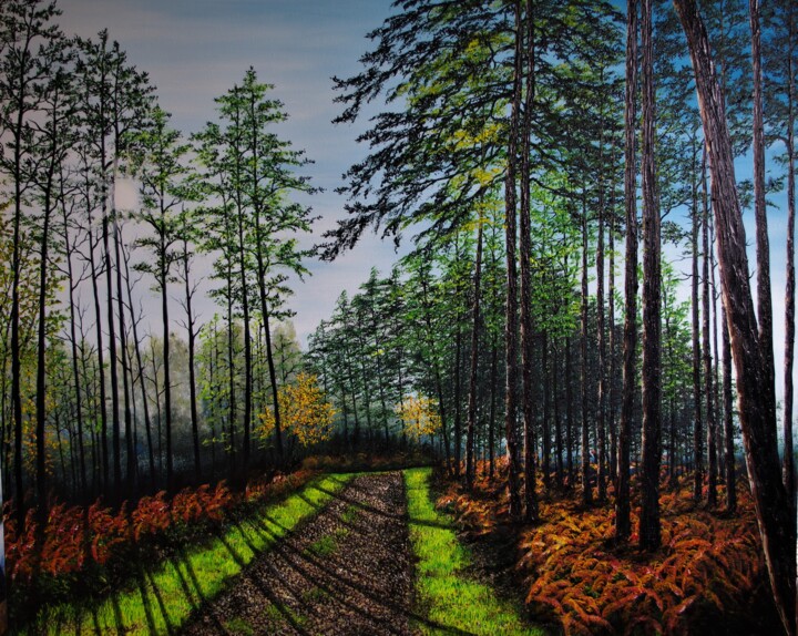 Malerei mit dem Titel "Afternooon Shadows" von Hazel Thomson, Original-Kunstwerk, Öl Auf Keilrahmen aus Holz montiert