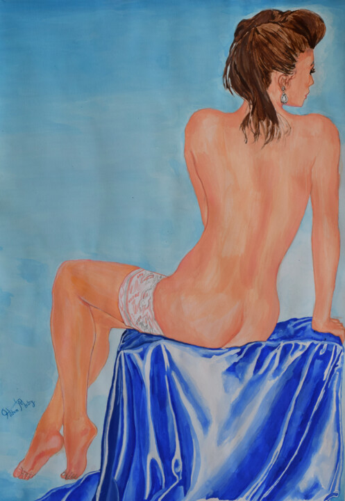 Malarstwo zatytułowany „nude woman painting” autorstwa Hiten Mistry, Oryginalna praca, Akryl