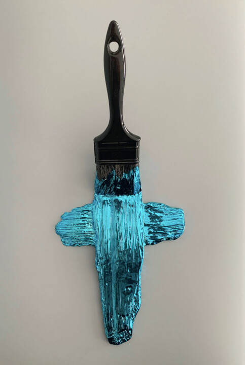 Sculpture titled "Road Brush" by Santicri, Original Artwork, Resin Mounted on Other rigid panel