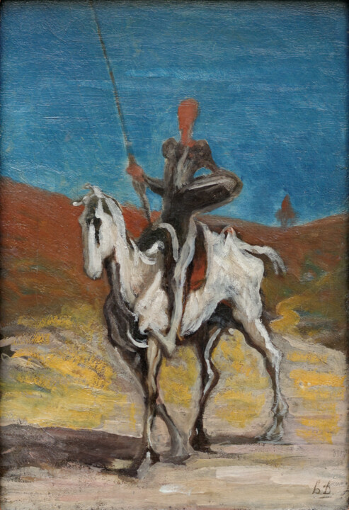 Pintura intitulada "Don Quichotte et Sa…" por Honoré Daumier, Obras de arte originais, Óleo