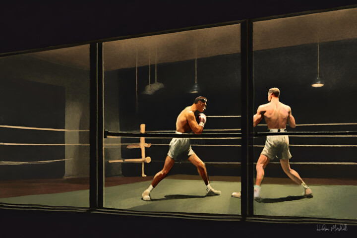 Digital Arts titled "The Boxing Gym #8" by Hudson Marshall, Original Artwork, Digital Print