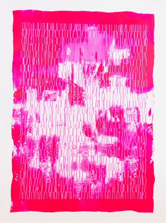 "Pink lovers" başlıklı Tablo Hugues Delvaux tarafından, Orijinal sanat, Akrilik Ahşap Sedye çerçevesi üzerine monte edilmiş