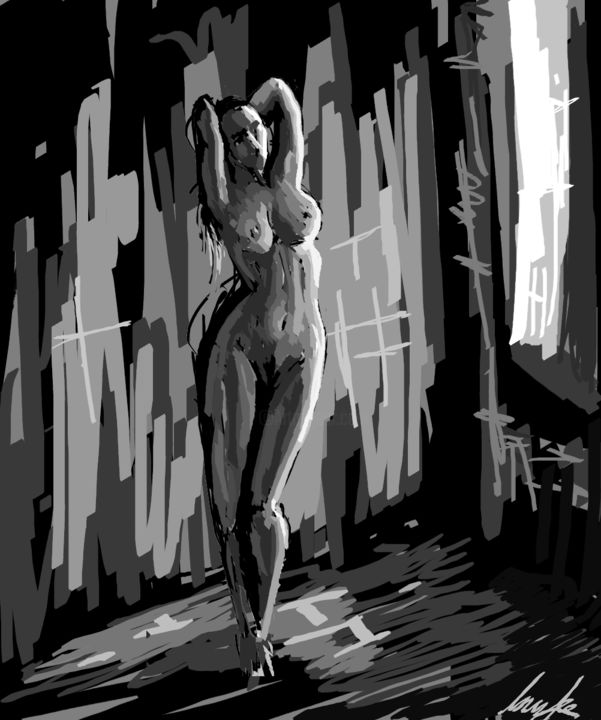 Artes digitais intitulada "Silent Nude" por Ian Fee, Obras de arte originais, Pintura digital